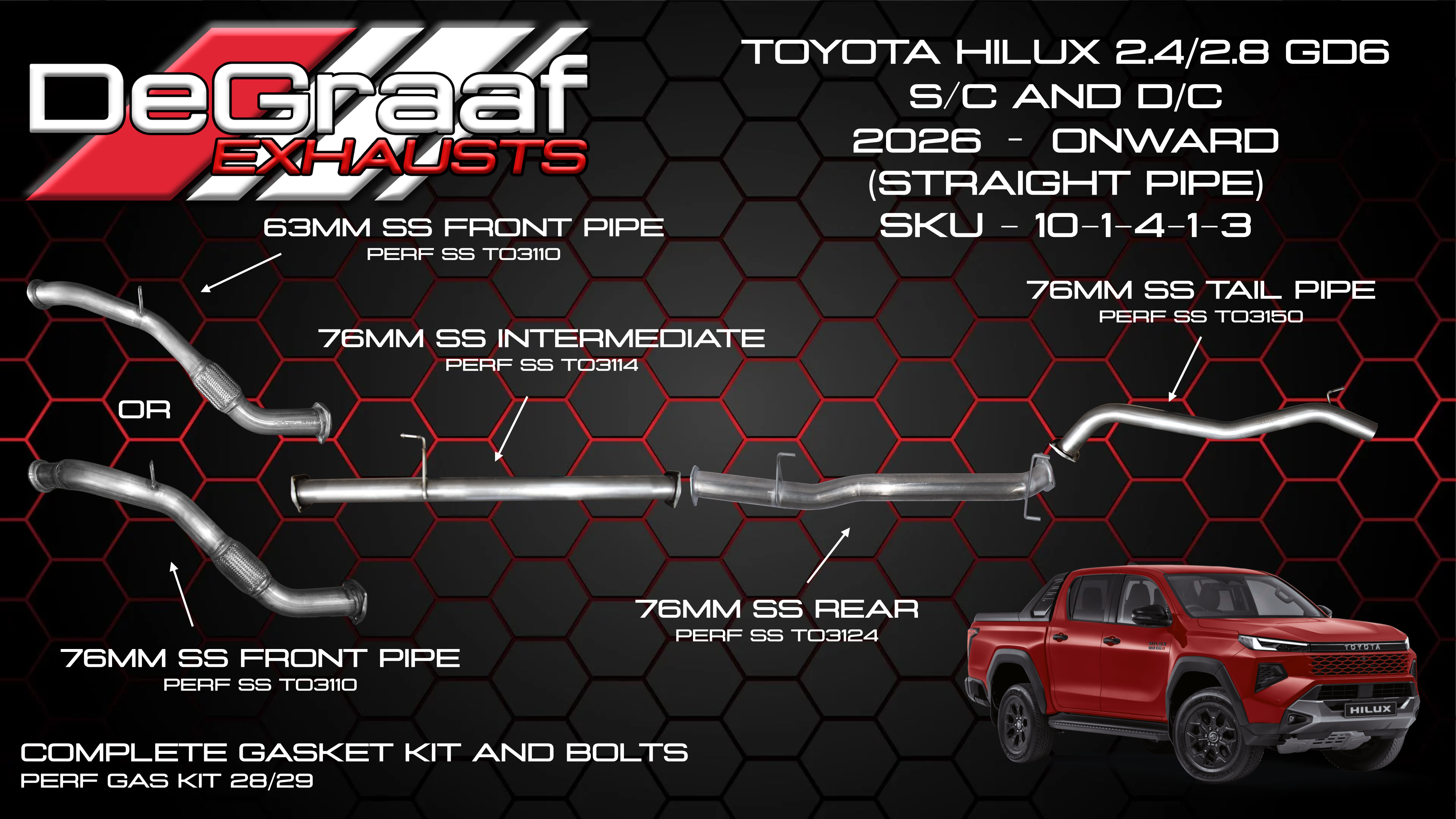 TOYOTA HILUX GD6 TRAVO SRAIGHT PIPE
